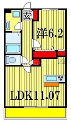 COURTBREEZE船橋中山 1LDKの間取図画像