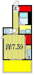 フォルス14 1Kの間取図画像
