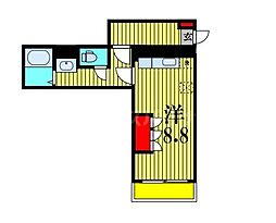 エスコートビル 1Kの間取図画像
