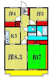 市川東レジデンス 3LDKの間取図画像