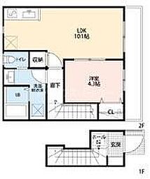リーブルファイン船橋芝山 1LDKの間取図画像