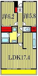 グランシャリオ 2LDKの間取図画像