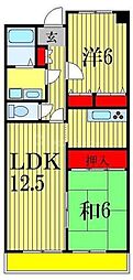 ガーデンヴィラクレセント 2LDKの間取図画像