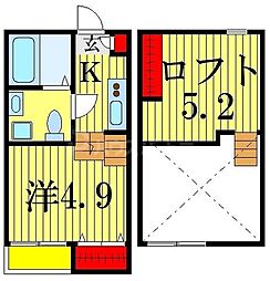 ラ・アスセーナ本八幡 1Kの間取図画像