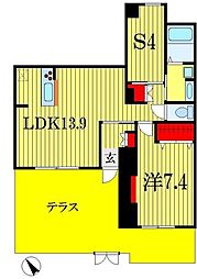 プライムコート千成 1SLDKの間取図画像