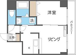 サンコート南6条壱番館 1LDKの間取図画像
