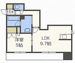 プレジデント豊平 1LDKの間取図画像