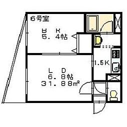 コンフォートステイ南郷通 1LDKの間取図画像