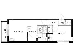 グレイス本通 1LDKの間取図画像