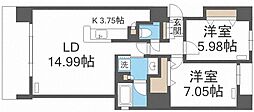 F141 2LDKの間取図画像