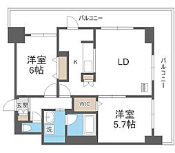 第10旭レジデンス 2LDKの間取図画像