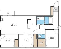 札幌市白石区本通17丁目南マンション 3LDKの間取図画像