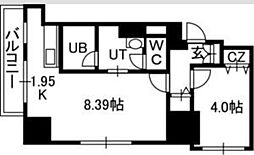 プライムアーバン大通東 1LDKの間取図画像