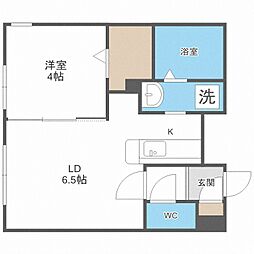 エクセル平岸A 1LDKの間取図画像