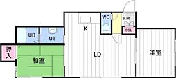 アルファスクエア南郷9・弐番館 2LDKの間取図画像