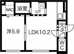 グランメールFPC本郷通10南 1LDKの間取図画像