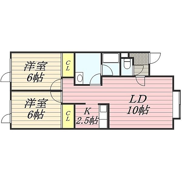 ユーマ55 101｜北海道札幌市豊平区月寒東五条5丁目(賃貸アパート2LDK・1階・57.60㎡)の写真 その2