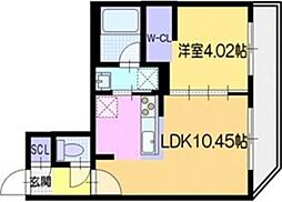 札幌市白石区栄通9丁目マンション 1LDKの間取図画像