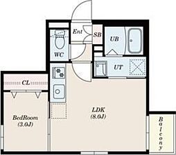 札幌市白石区南郷通7丁目南マンション 1LDKの間取図画像