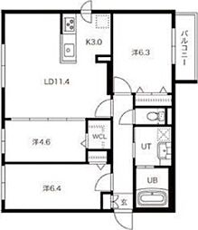 RITZGRANDE東札幌 3LDKの間取図画像