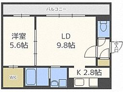 メゾンブロンシェ 1LDKの間取図画像
