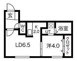 アンコール・豊平公園 1LDKの間取図画像