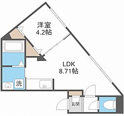 レジデンスキクスイ 1LDKの間取図画像