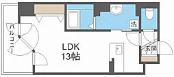 UURコート札幌南3条プレミアタワー ワンルームの間取図画像