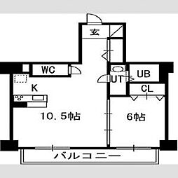 S-FORT南郷通 1LDKの間取図画像