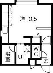 グレイスフルK ワンルームの間取図画像