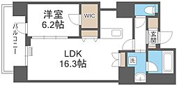 マストライフ南4条 1LDKの間取図画像