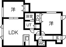 咲暮楽 2LDKの間取図画像