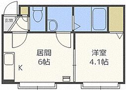 アインバウム 1LDKの間取図画像