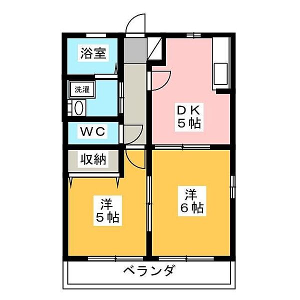 グリーンヒルズ ｜静岡県富士市神谷(賃貸アパート2DK・2階・40.33㎡)の写真 その2