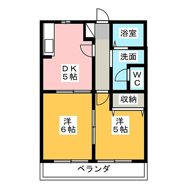 グリーンヒルズ ｜静岡県富士市神谷(賃貸アパート2DK・1階・40.33㎡)の写真 その2