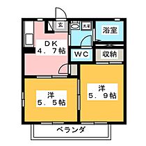 パストラル松岡Ｂ  ｜ 静岡県富士市松岡（賃貸アパート2K・1階・36.36㎡） その2