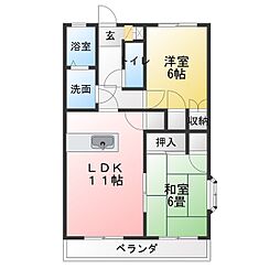 ログマンラシューレ 2LDKの間取図画像