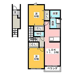 ベルアンジュ 2LDKの間取図画像