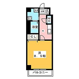 グランメールコート永田町 1Kの間取図画像