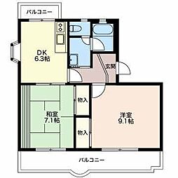 エクセルコートA 2DKの間取図画像