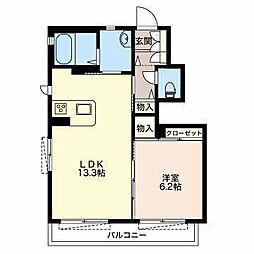 クレセオ・アマノC 1LDKの間取図画像