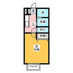 メゾンレトワール 1Kの間取図画像