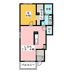 ブリッジハウス 1LDKの間取図画像