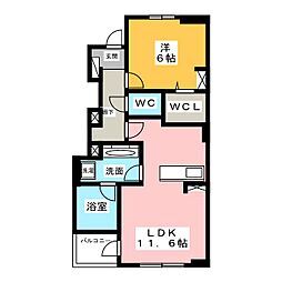 セレーノ宮島 1LDKの間取図画像