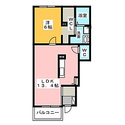 ブリッジハウス 1LDKの間取図画像