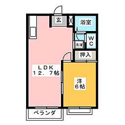 エアリーコート2 1LDKの間取図画像
