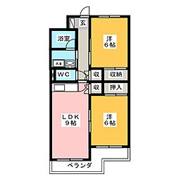 ドルフィン 2LDKの間取図画像