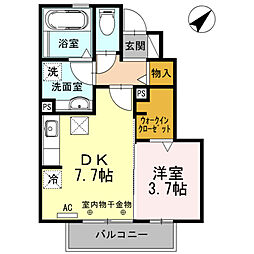 コンフォート 1DKの間取図画像