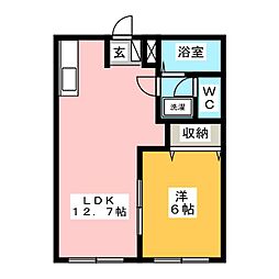 エルディム鈴木 1LDKの間取図画像