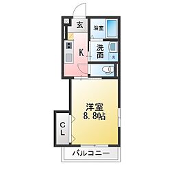 Casa De RolII(カーサデロア2) 1Kの間取図画像